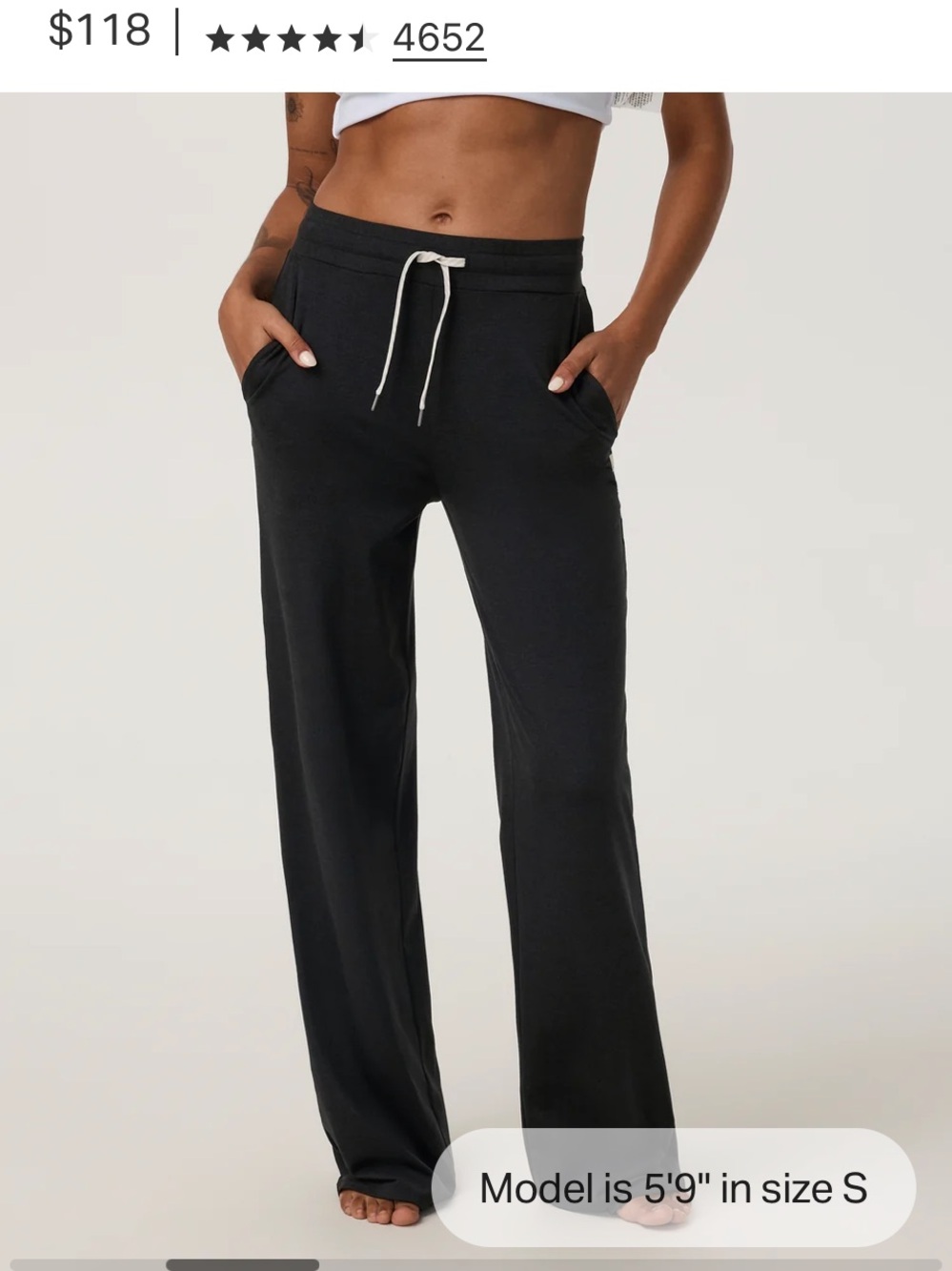 Vuori Halo Wide Leg Pant. Small LONG!!!! Heather Black. WORN ONCE.